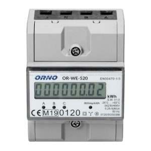 3 fazowy licznik energii elektrycznej, 80a, mid, 3 moduly, din th 35mm