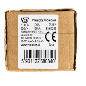 NH00C100A 2640WkładkatopikowabezpiecznikVCX